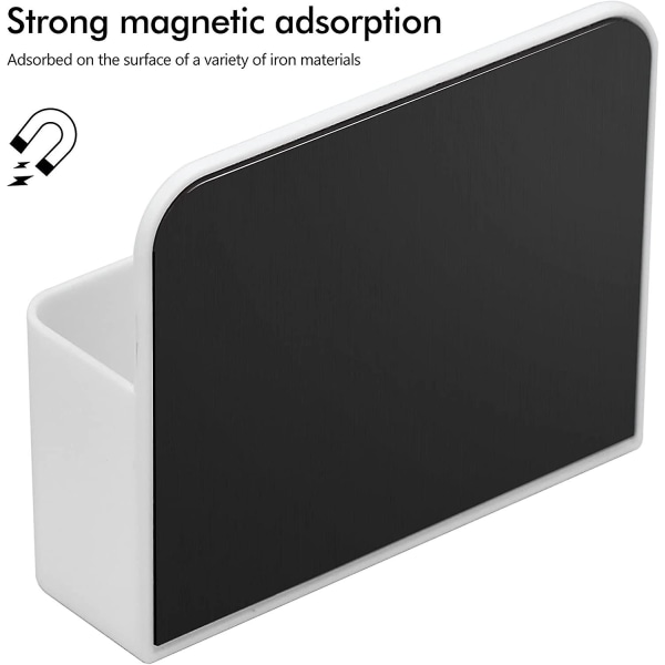 2st magnetisk förvaringslåda, magnetisk pennhållare Magnetisk whiteboard pennhållare med fack för kyl, whiteboard, skåp (vit)