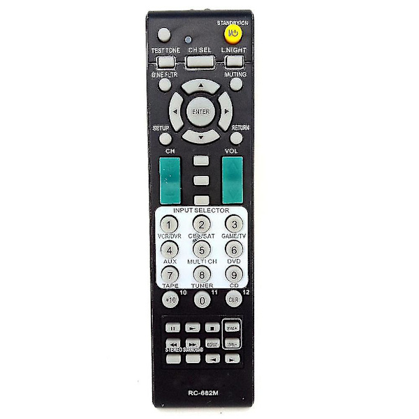 Fjernkontroll for Onkyo Power Amplifier AV Receiver RC-682M for RC-681M RC-606S RC-607M SR603/502/504 HTR550 HTR550S HTR557 Bruk: Lyd-/videospillere Trådløs kommunikasjon: IR Modellnummer: RC-682M Kanal: 3 Pakke: Ja Frekvens: 433 MHz