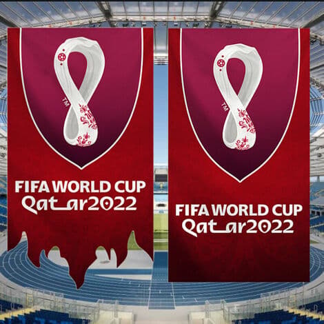 Stykker, 2022 VM Qatar Emblem Flagg Hengende Flagg Bar Dekorasjon
