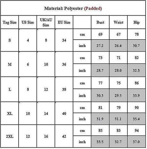 Dame Gradient Badedrakt Push Up Polstret Monokini Endelt Badedrakt Red M