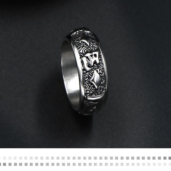 Buddhistisk Design Roterande Bred Fingerring Herr Charm Smycken Dekoration Present US 9