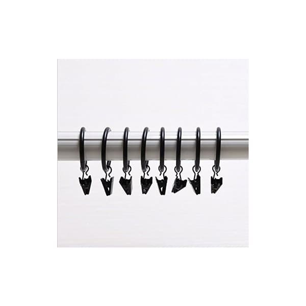 30 stk. Gardinklips - Gardinklips med 35 mm diameter ringe til flere anvendelser - Sort