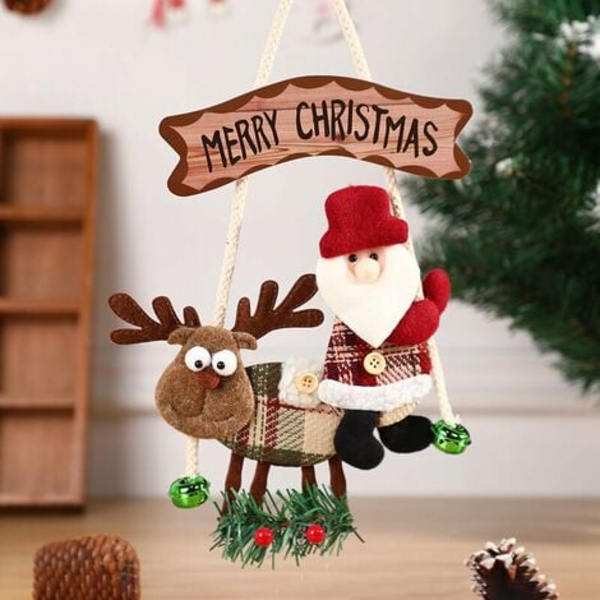 Julepynt i Plussj - Julenissen, Elg, Hengende Julepynt, Festfavoritter med Klokker til Julen, Hjemmefest