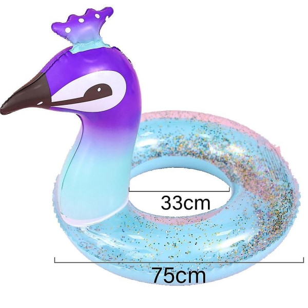 Badring Pool Float, Flamingo Form Uppblåsbar Pool Float Med Glitter, Uppblåsbar Fritidsflotte Rör Badring Sommar Barn Pool Leksaker Shape2