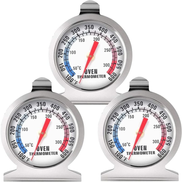 3 stycken ugnstermometer 50-300°C/100-600°F Rostfritt stål Ugn Köks Rosttermometer För Mätning BBQ Matlagning Te