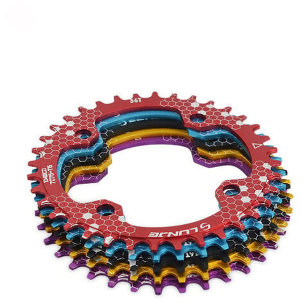 Kjedeblad 104 BCD 32T 34T 36T 38T Enkelt Bredt Smal med 4 Stykker Tannhjulbolter for Landeveissykler, MTB, BMX Bi