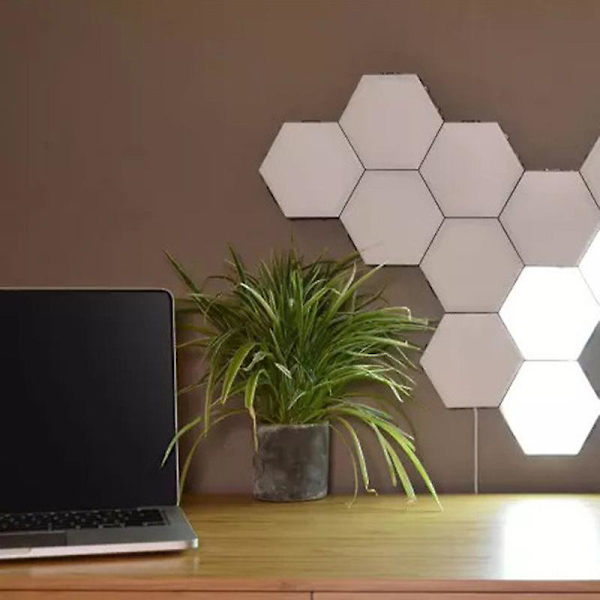 5-pack Quantum Lamp Modulära LED-lampor Beröringskänsliga Hexagon Nattlampor Hexagon Vägglampa