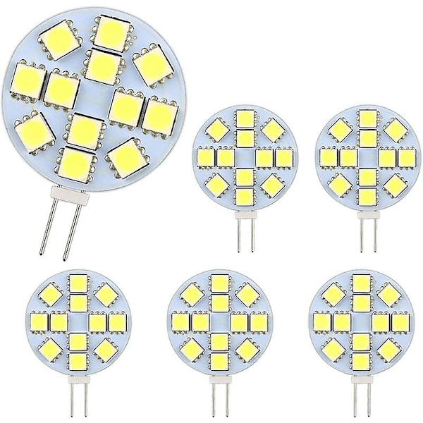 Pack G4 LED-lampa 2W AC/DC 12V Varmvit motsvarande 20W halogenlampa Ej dimbar G4 LED Rund för skåpsbelysning