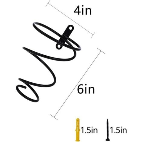 Väggmonterat vinställ i järn, 4 st metallhängande vinställ, spiralformat vinställ, med skruvar, för bar, bar Cou