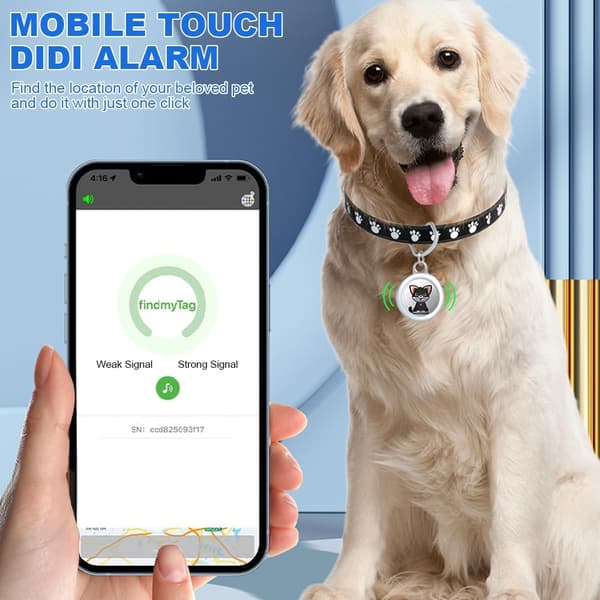 Mini GPS-tracker til katte og hunde, kæledyrs-tracker til katte og hunde uden månedlige gebyrer