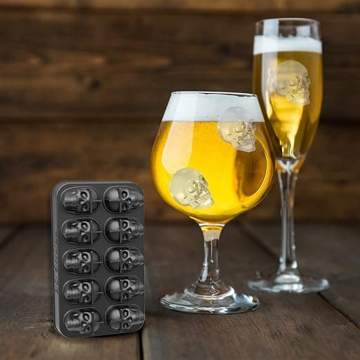 1 sort 3D kranie isterningebakke, BPA-fri silikone isterningeforme