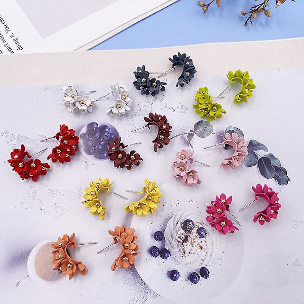 Örhänge Blomma Stud Daglig Outfit Flickors Mode Smycken Ac3798 A282