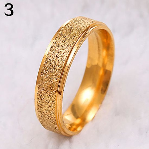 Herr Dam Bröllopsband Ring Rostfritt Stål Matt Ring Smycken Pargåva Gold Size 12