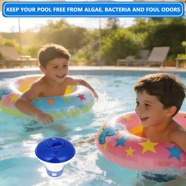 Poolklordispenser, flydende dispenser, klordispenser til swimmingpools, flydende dispenser, klordispenser til spabade