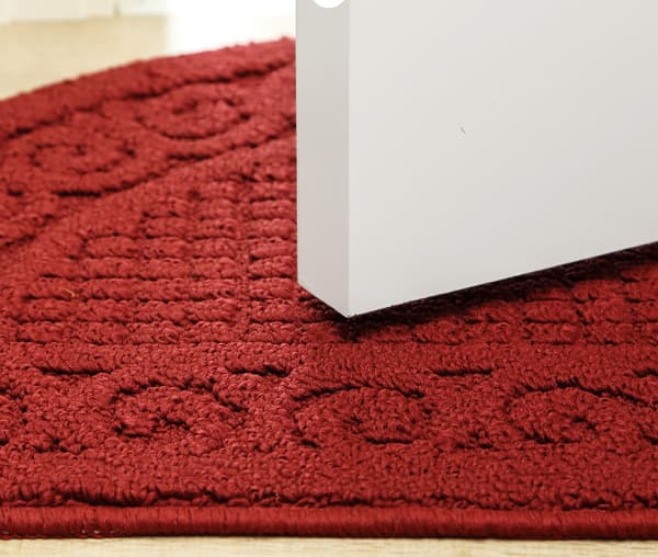 Antiskli Retro Badmatte Halvrund Safran 40*63cm,