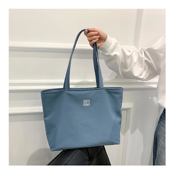 Damväska i Canvas, Axelväska, Tote Bag, Strandväska (blå)