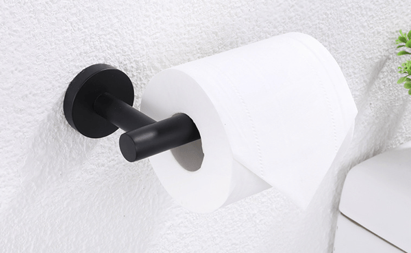 304 Rustfrit Stål Væghængt Papirrulles Holder Toiletpapirholder (Sort)
