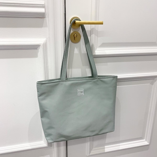 Dametasker i Canvas - Skuldertaske, Tote Bag, Strandtaske (Grøn)