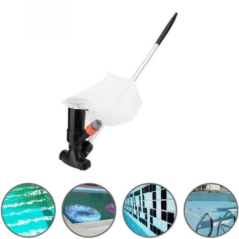 Bærbar poolstøvsuger til fritstående pools, jacuzzi spa springvand undervandsstøvsuger sort med bladspids