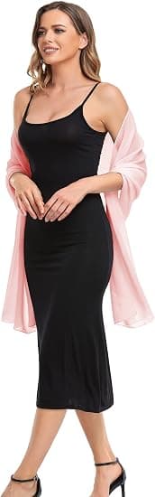 Lyserød Aftensjal og tørklæde Chiffon Elegant Blød Silke