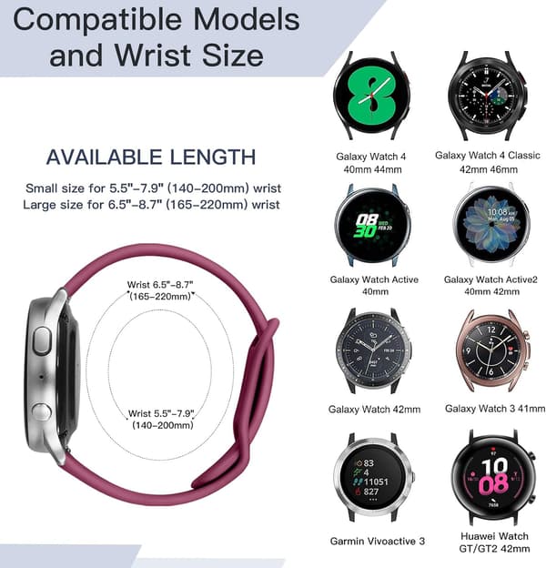 Silikonrem Kompatibel med Samsung Galaxy Watch Active 2