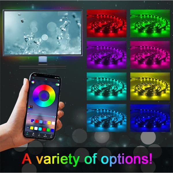 LED Strip Light 5V Music Rhythm Light Strip USB Strip Light (USB-knapp 24 4 meter)