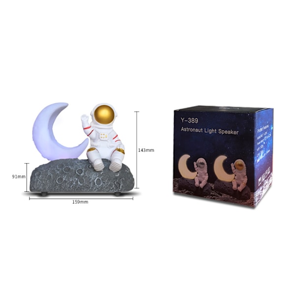 Månsken astronaut bluetooth-högtalare, presentdekoration högtalare (silver)