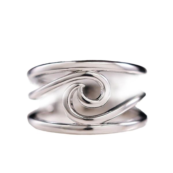 Dame Ring Elektroplettering Letvægts Kunstnerisk Bølgedesign Fingerring Til Fest US 9