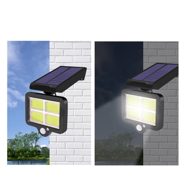 1 stk COB Solcelle Fjernkontroll Vegglampe 74LED Solcelle Gate