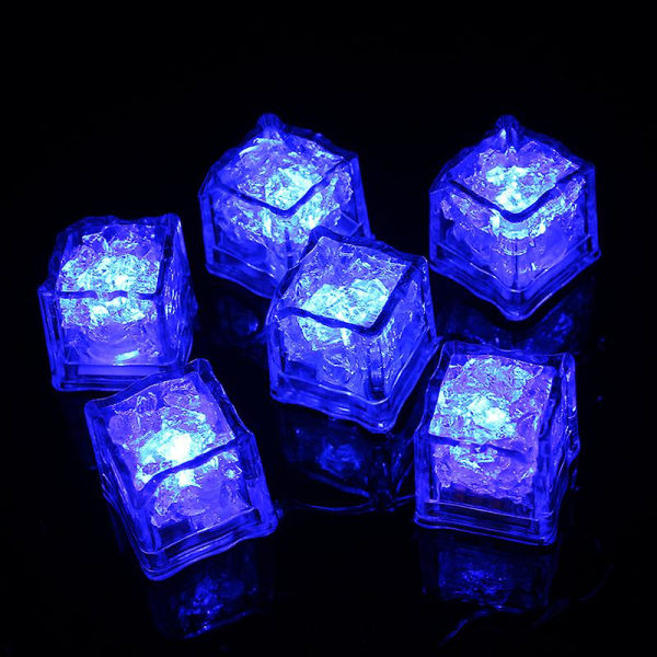 Lys op isterninger, 12 pakke multifarve LED isterninger, genanvendelig glødende blinkende isterning til Club Bar Party
