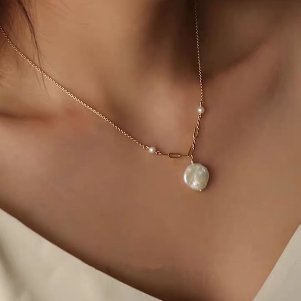 Halsband Blomma Stud Barockpärla Flickors Mode Smycken Ac3090 A639