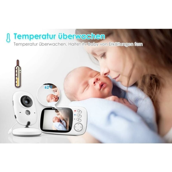 Babymonitor med kamera, videoövervakning Baby Monitor Trådlös 3,2\" TFT LCD Digital Dual Audio