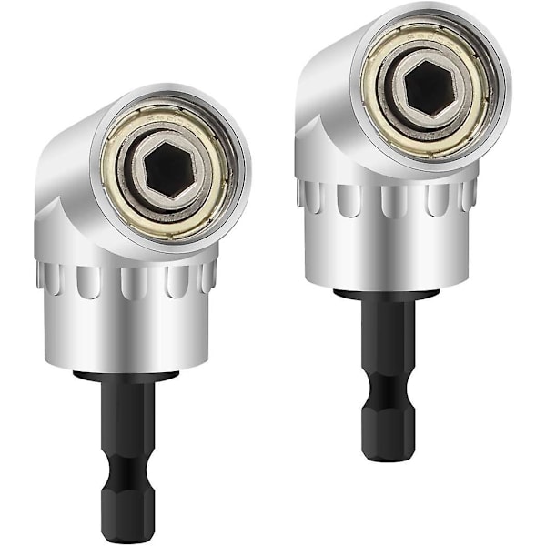 2-delad vinkelborr Vinklad adapterdrivrutin och skruvmejselborrfäste med magnetisk bitshållare Snabbväxlande sexkant 6 mm från 1/4-tums borr