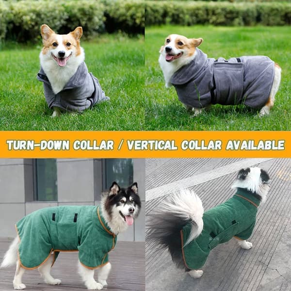 Superabsorberende Mikrofiber Hundebadekåbe, Hurtigtørrende Hundebad