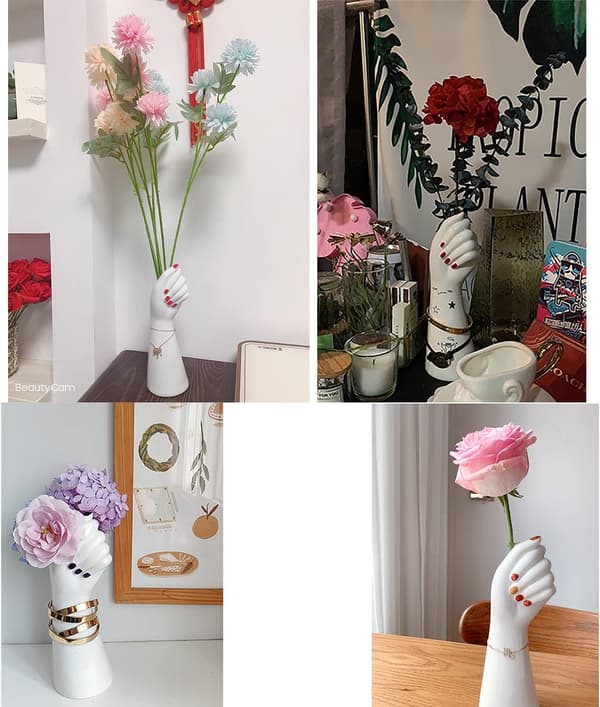 Vit keramisk blomvas för hydroponisk blomsterarrangemang bordsdekoration