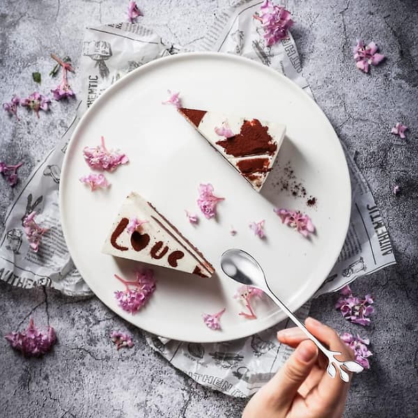Kaffeske / 12 stk. Miniskeer / Dessert Skeer Til Kaffe, Te, Pudding / Rustfrit Stål / Sølv