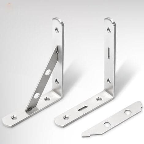 150mm Foldbare Hyller i Rustfritt Stål, Foldbar Vegghylle, Triangulær Støtte Ramme, For Bord, Benker og Hyller