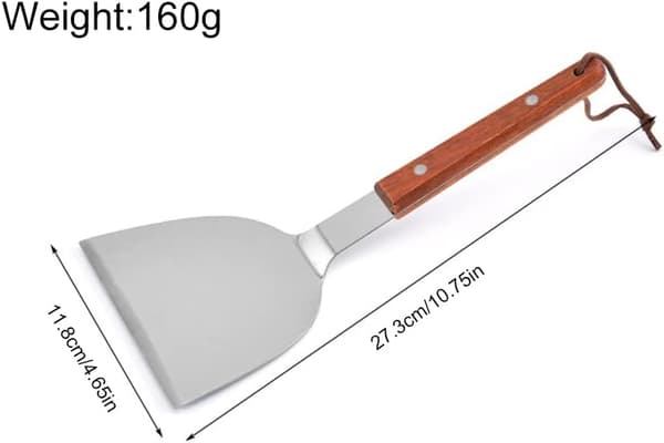 1 köksredskap, matlagningsspade, stekpanna, rostfritt stål