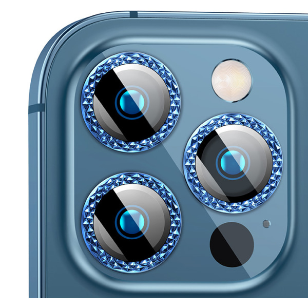 Egnet til Apple 13promax diamant ørneøje linsefilm, iPhone12promax metal kamera beskyttelsesfilm (diamantmønster sølv (1), 12pro),