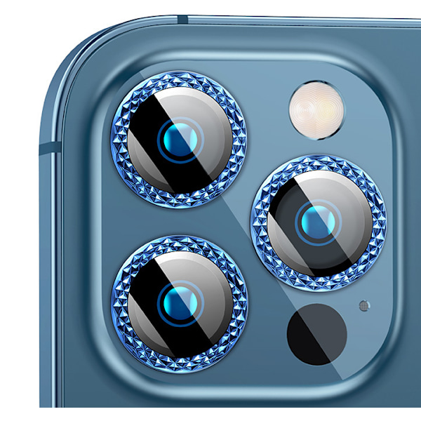 Passar för Apple 13promax diamant örnögonskydd, skyddande metallkameraskydd iPhone12promax (blå diamantmönster (1), 12pro),