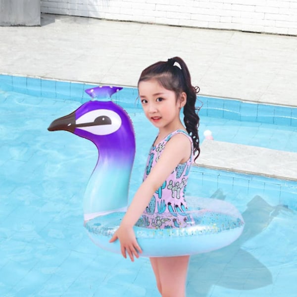 Badring Pool Float, Flamingo Form Uppblåsbar Pool Float Med Glitter, Uppblåsbar Fritidsflotte Rör Badring Sommar Barn Pool Leksaker Shape2