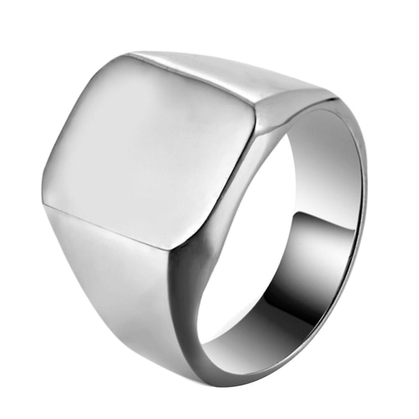 Natklub Punk Mænd Glat Kvadrat Bred Bånd Finger Ring Smykker Fødselsdag Gave Silver US 7