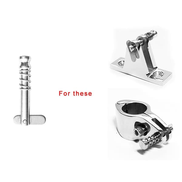 2 stk. 316 rustfrit stål Quick Release Pins til båd top dæk hængsel 43mm sølv