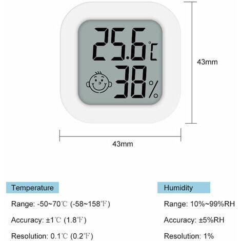 Kkmoon Mini Indendørs Termometer Luftfugtighedsovervågning Digital LCD Temperaturmåler Sensor Hygrometer Temperaturindikator Th