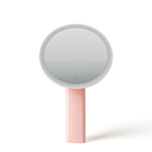 8.5" Vanity Mirror with Lights, Free Rotation, Pink