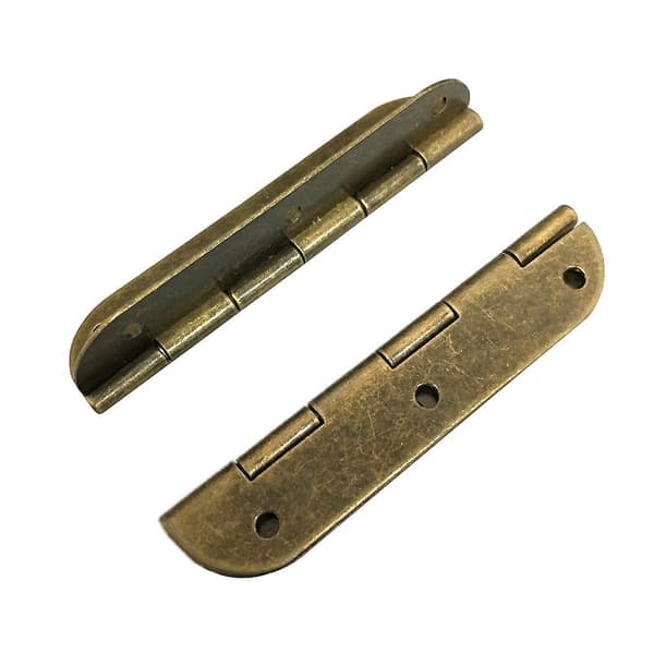 2x Vintage Antik Messing Mini Hængsler til Træmøbelkasse Hardware #4