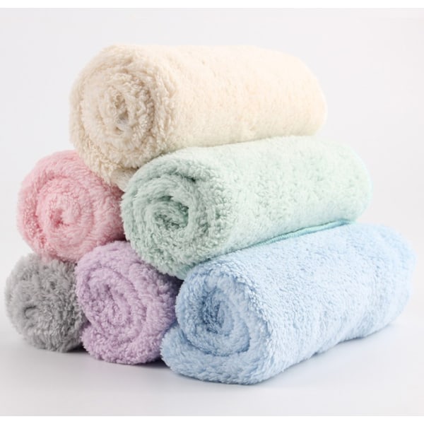 3 stk. absorberende koral fleece firkantet håndklæde tykkere lille firkantet håndklæde lille håndklæde lille lommetørklæde 30*30 (Koral fleece håndklæde - gul)