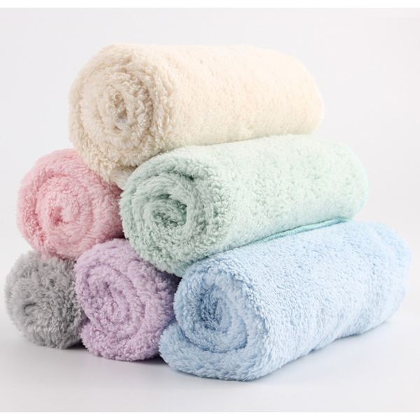 3 stycken absorberande korallfleece kvadratiska handdukar förtjockade små kvadratiska handdukar små handdukar små näsdukar 30*30 (Korallfleece handduk - gul)