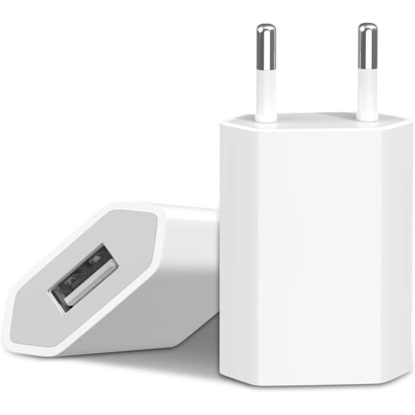 2 kpl laturipistoke, USB-adapteri, universaali USB-A 5V 1A virtapistoke