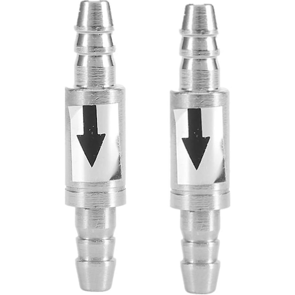 2 st Mini Envägs Backventil i Rostfritt Stål för Akvarium CO2-system Luftpump Diameter 6mm